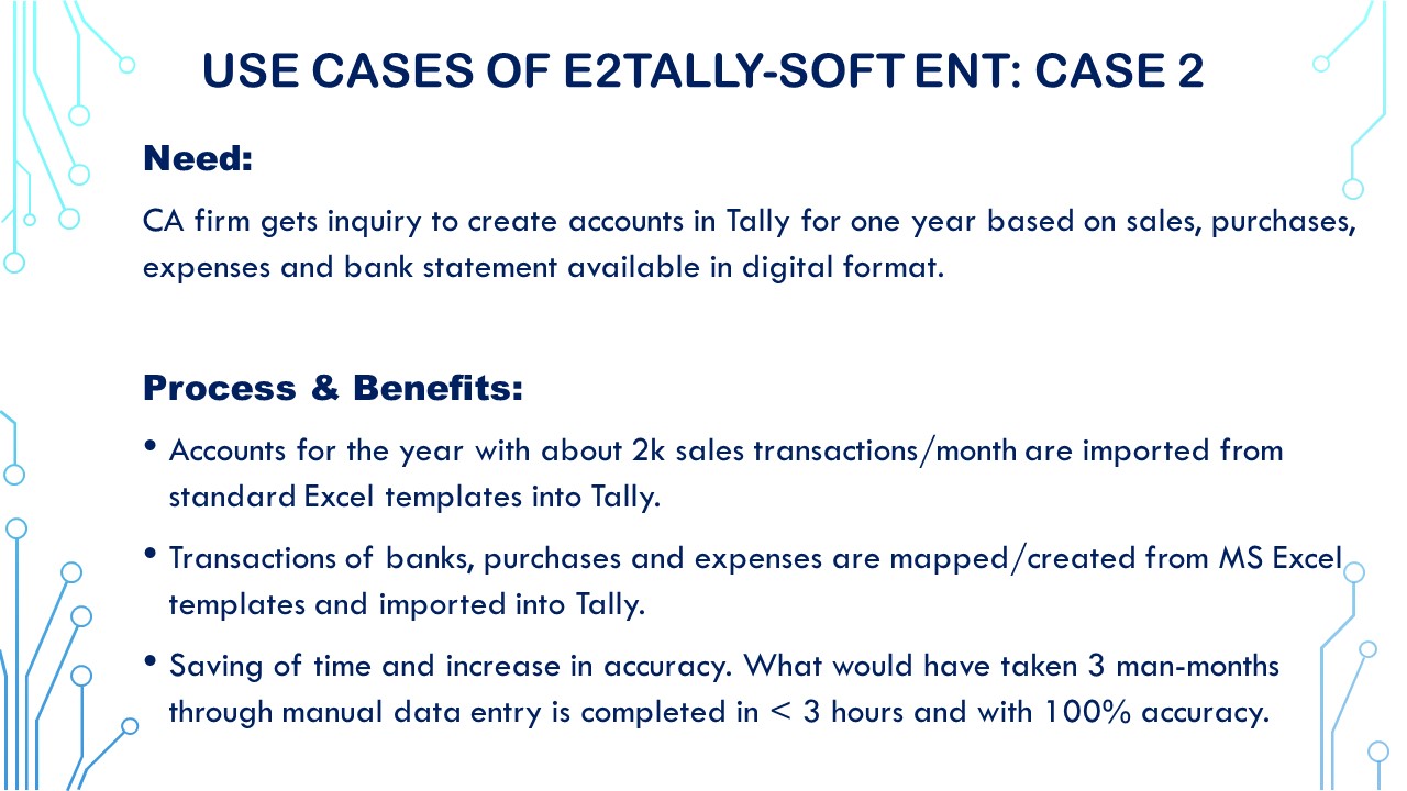 Use Cases of E2Tally-Soft:CASE 2