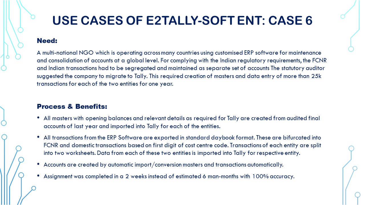 Use Cases of E2Tally-Soft:CASE 6