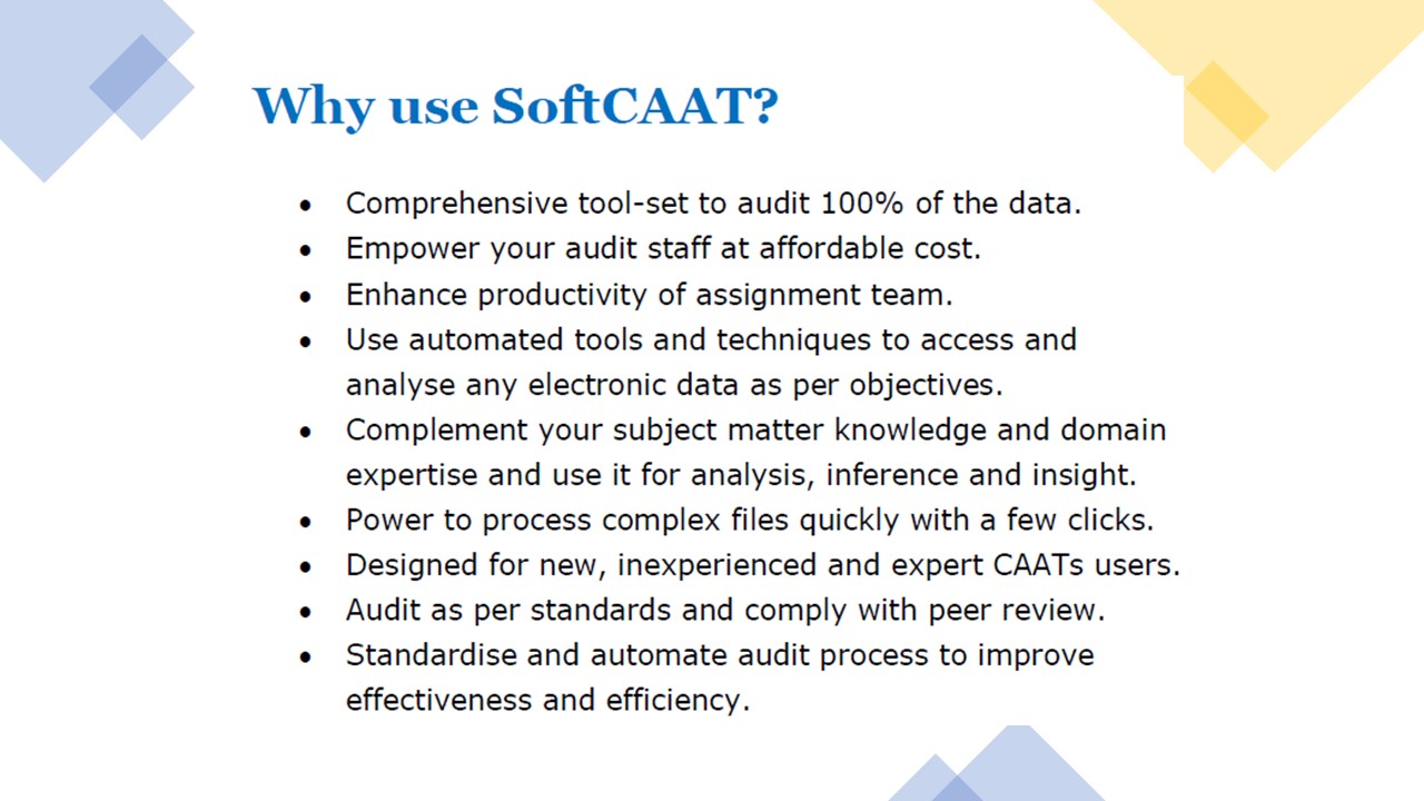 Why use SoftCAAT BI Sql 2