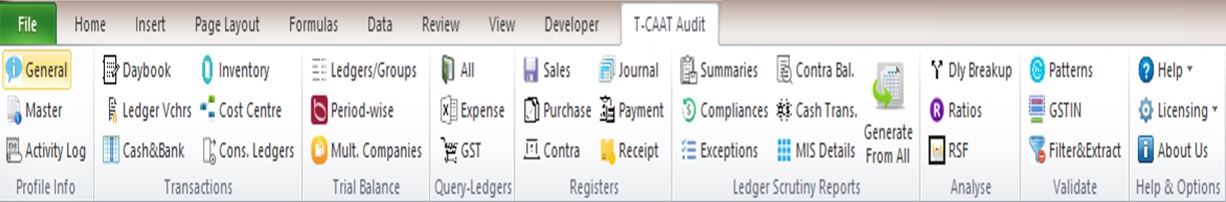 T-CAAT Audit Panel,Menu Image