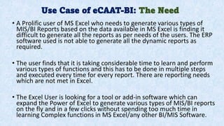 Intro of Key Features of eCAAT BI Software