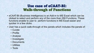 Intro of Key Features of eCAAT BI Software