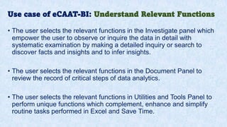 Intro of Key Features of eCAAT BI Software