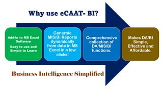 Features of eCAAT BI Version
 