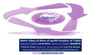 Intro of Key Features of Auto T-CAAT Pro 2021Dec01