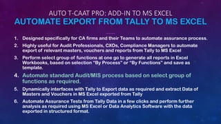 COMPARISON OF AUTO T-CAAT ENT & PRO VERSIONS
 