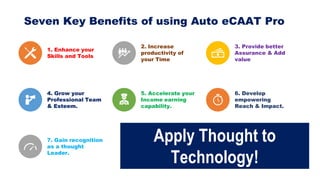 When to use CAATs/Data Analytics/BI?
Mathematics is exact but
Statistics is approximate
Data is dumb but
information is in...