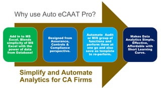 Intro of Key Features of  Auto eCAAT Pro Software