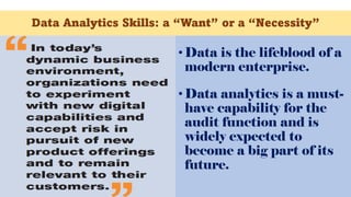 What can you do
with it?
27
AUTOMATE
Data Analysis
for
Compliance,
Assurance,
BI or Fraud
Investigation
 