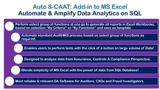 Can you Re-Imagine the Future of Auditing
with IT & Play a Key Role in Creating it with IT?
Internet and Information Techn...