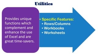 Use case of eCAAT-TS:
Walk-through of Functions
• eCAAT-TS (Time-Saver) is an Add-in to MS Excel which can be clicked to
s...