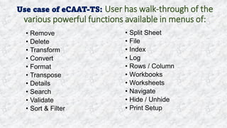 Intro of Key Features of eCAAT-TS