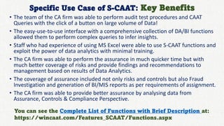 Intro of Key Features of S-CAAT