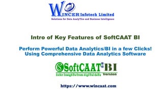 Intro of Key Features of SoftCAAT BI
Perform Powerful Data Analytics/BI in a few Clicks!
Using Comprehensive Data Analytic...