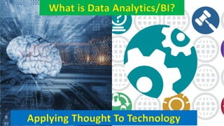 When to use CAATs/Data Analytics/BI?
Mathematics is exact but
Statistics is approximate
Data is dumb but
information is in...