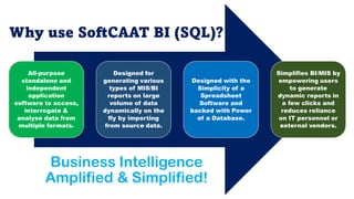 Features of SoftCAAT SQL BI Version
 