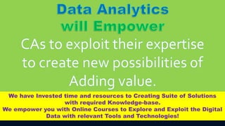 Data Analytics Skills: a “Want” or a “Necessity”
•Data is the lifeblood of a
modern enterprise.
•Data analytics is a must-...