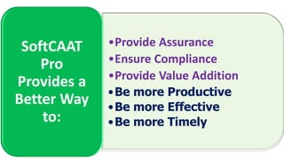 Generic Use Case of SoftCAAT Pro: Walk-through of Functions
• SoftCAAT Pro is an Independent Data
Analytics/BI Software wi...