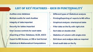 Generic Use Case of SoftCAAT Pro: Understand Relevant Functions
• The user selects the relevant functions in the File Tab ...